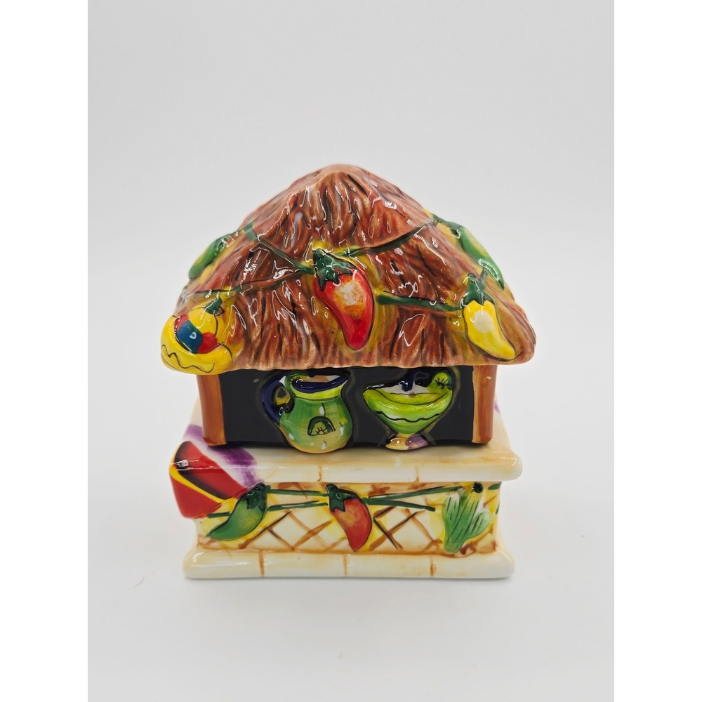 Clay Art Tiki Bar Chili Pepper Salt & Pepper Shakers Stackable
